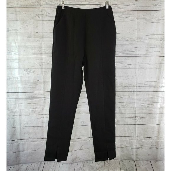 Ivory & Chain Womens Dress Pants Sz 8 Black High Rise - Picture 1 of 7